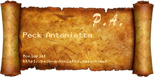 Peck Antonietta névjegykártya